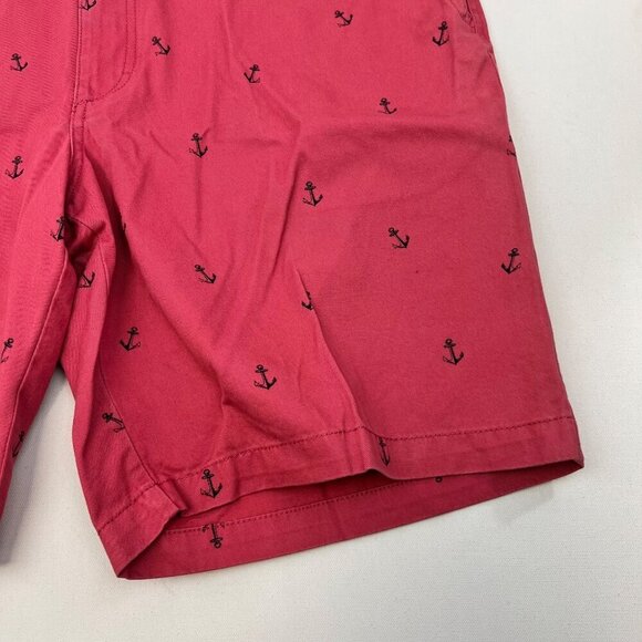 Izod Saltwater Men’s Anchor Print Khaki Shorts Coral/Black Size 42 Waist - Picture 5 of 11